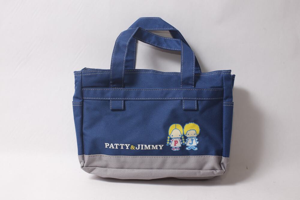 Sanrio Patty & Jimmy Blue Tote Handbag w Zip Closure Collectible ~260817-WH 1193